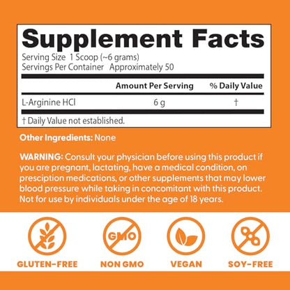 Doctors Best Pure L-Arginine Powder | Supports Cardiovascular Health | Non-GMO, Gluten Free, Soy Free, Vegan | Net Wt. 10.6 oz (300 g)