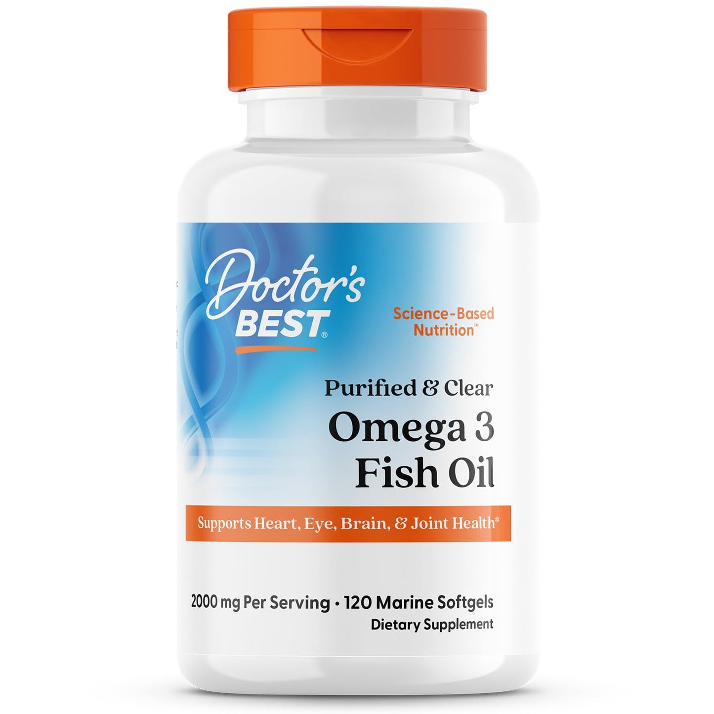 Doctor's Best Purified & Clear Omega-3 Fish Oil – Goldenomega, 120 Softgels