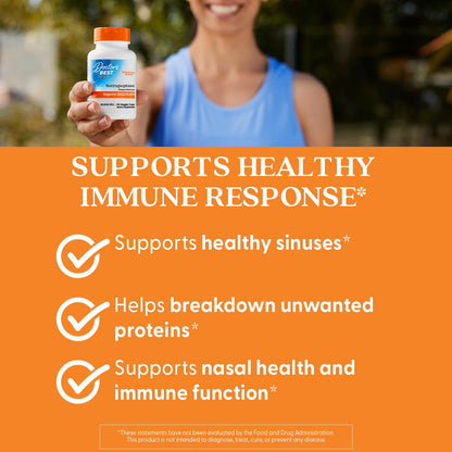 Doctor's BEST Serrapeptase 40,000 SPU – Supports Sinus Health, Vegan & Non-GMO, 90 Veggie Caps