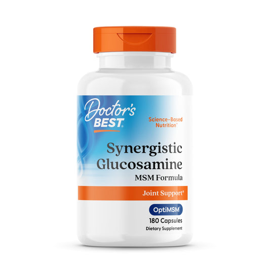 Doctors Best Synergistic Glucosamine MSM Formula, Joint Support, Non-GMO, Gluten Free, Soy Free 180 Capsules BritishVita | Premium UK Vitamins & Wellness Supplements