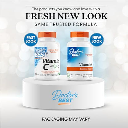 Doctor's Best Vitamin C 500mg - 120 Count | Immune & Antioxidant Support
