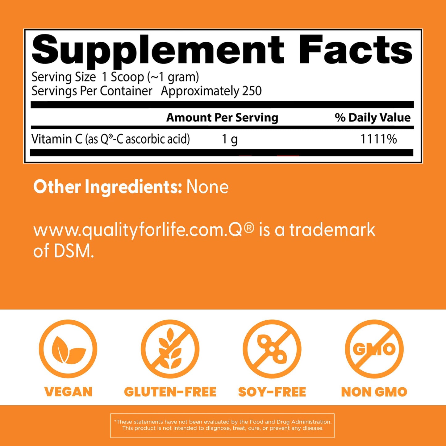 Doctor's Best Vitamin C Powder with Q-C – Immune Support, 250g