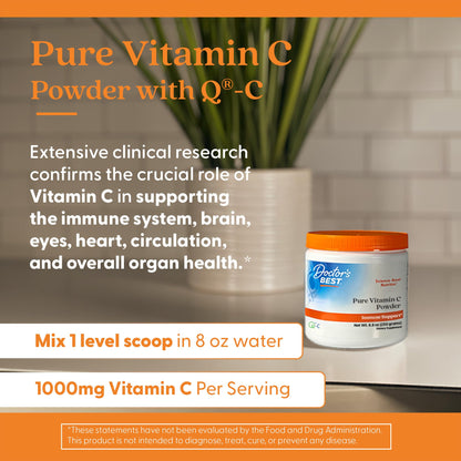 Doctor's Best Vitamin C Powder with Q-C – Immune Support, 250g