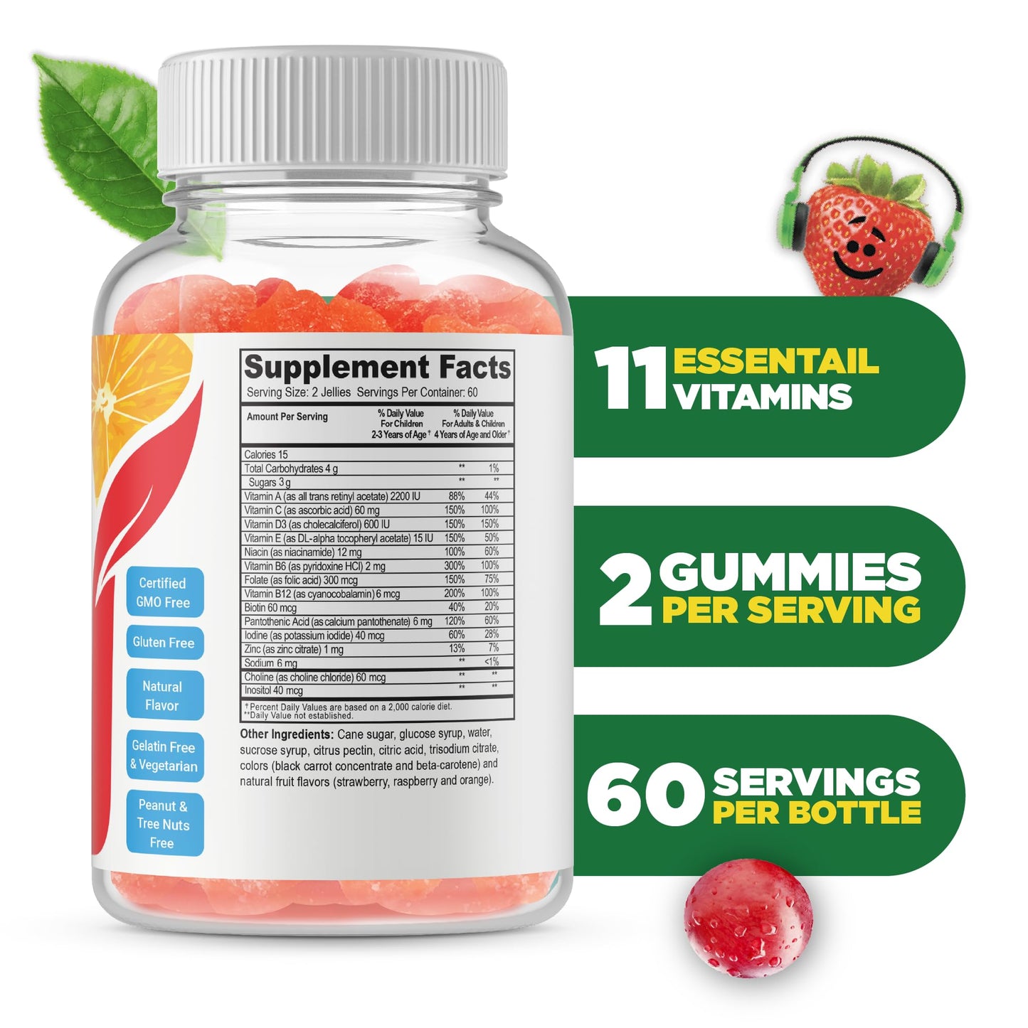 Doctors Finest Multivitamin Gummies for Kids – Vegetarian, GMO-Free & Gluten Free