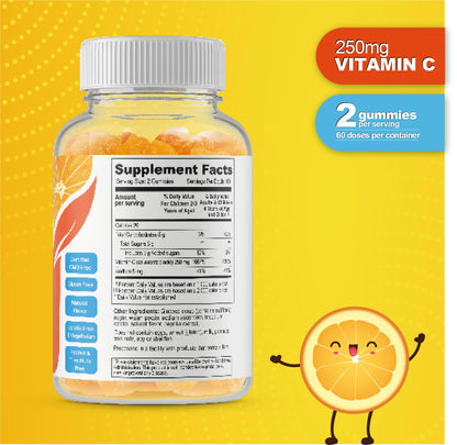 Doctor's Finest Vitamin C Gummies for Kids - Vegan, Gluten Free & Non-GMO | 250 mg
