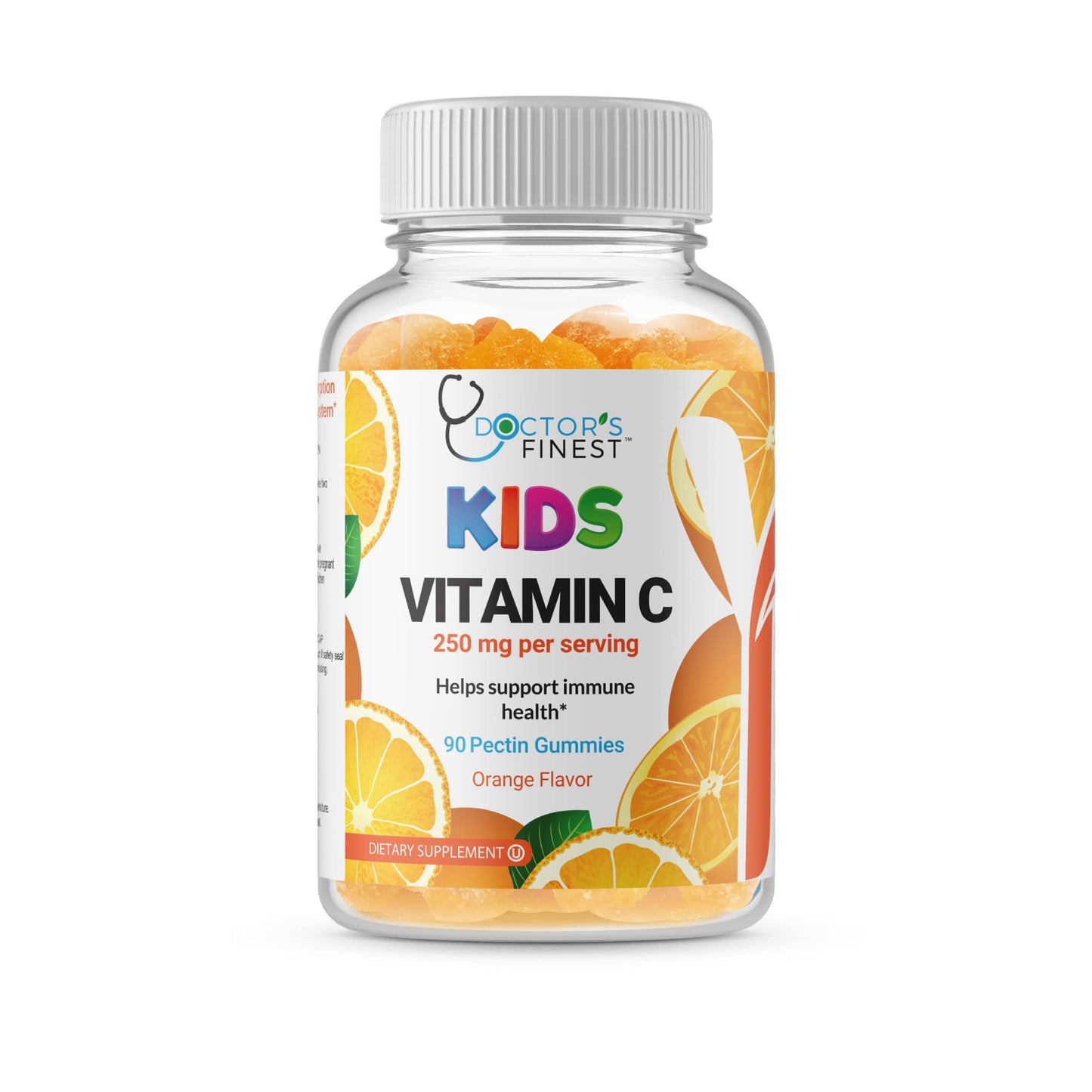 Doctors Finest Vitamin C Gummies for Kids – Vegan, GMO Free & Gluten Free | 250 mg Vitamin C per Serving | 90 Jellies (45 Doses)