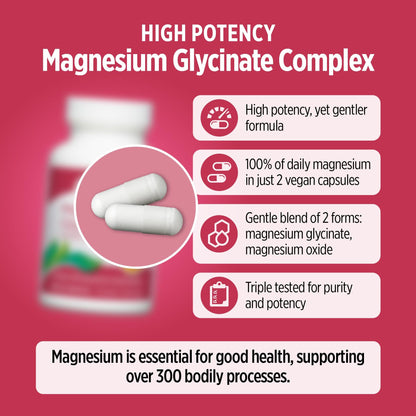 DOCTORS' PREFERRED Magnesium Glycinate Complex – 420 mg per Serving | Heart Health & Mood Support