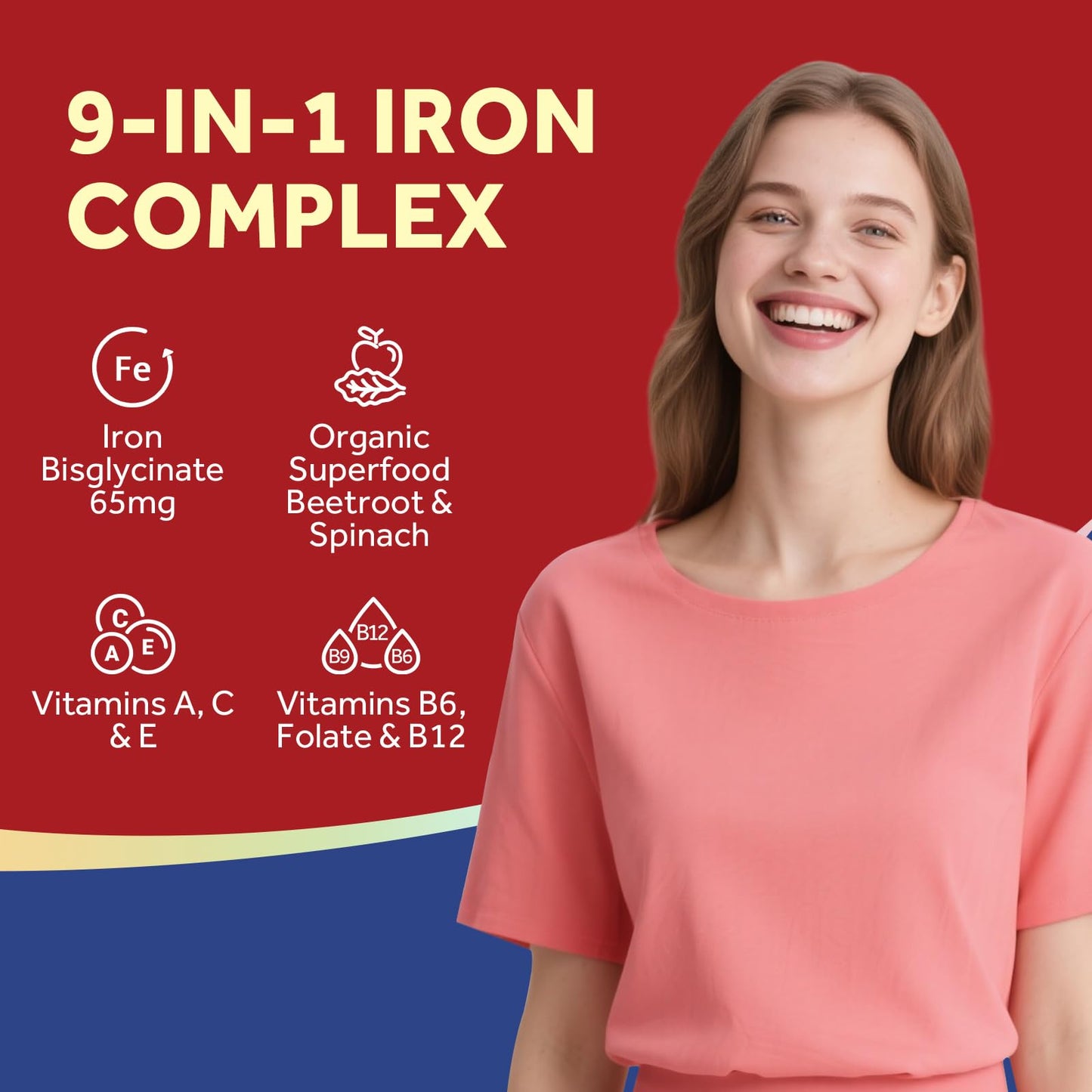 Doctor's Recipes Iron Supplement for Women – 65 mg Iron Bisglycinate, Vegan