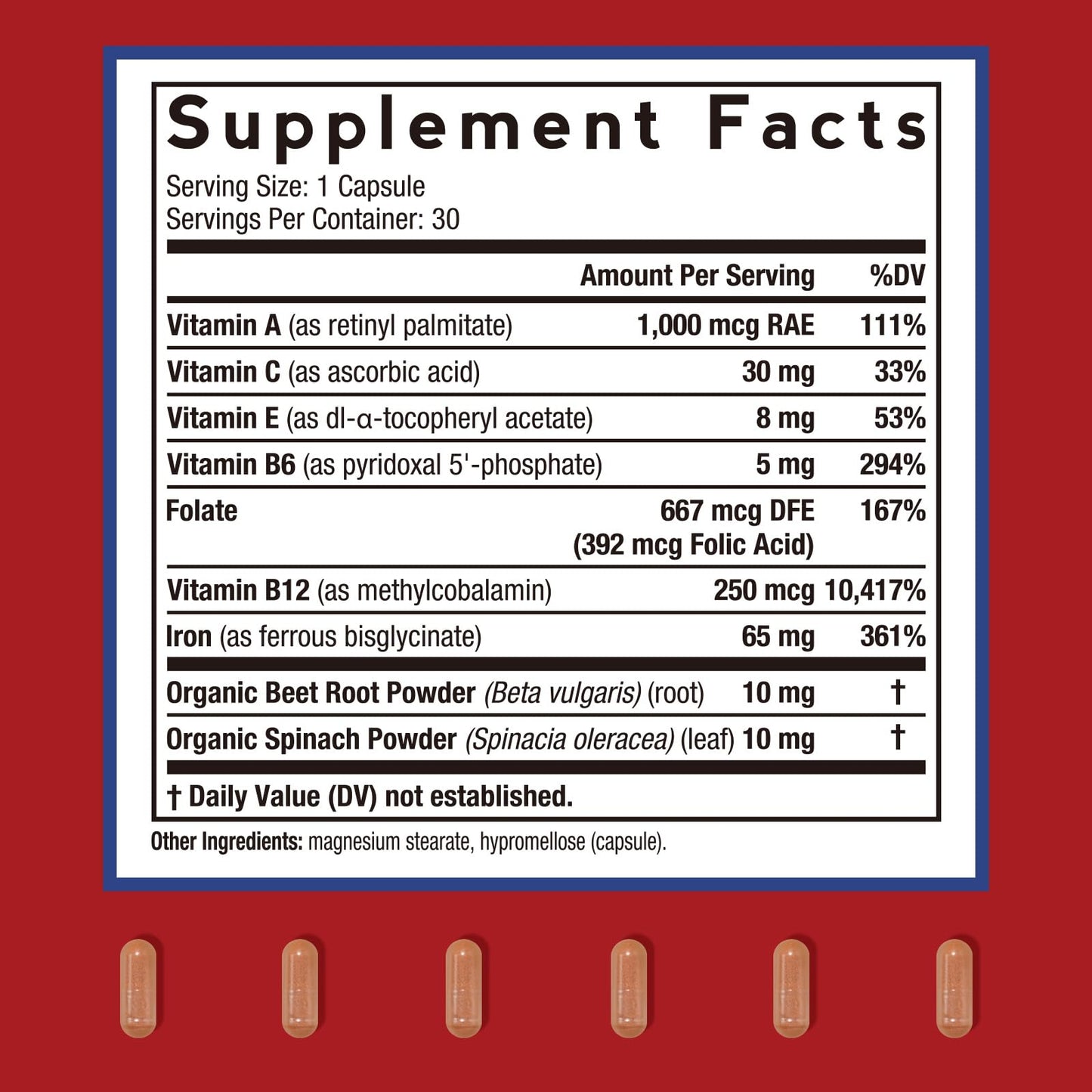 Doctor's Recipes Iron Supplement for Women – 65 mg Iron Bisglycinate, Vegan
