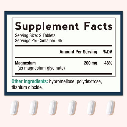 Doctor's Recipes Magnesium Glycinate – Chelated, High-Absorption (90 Tablets)