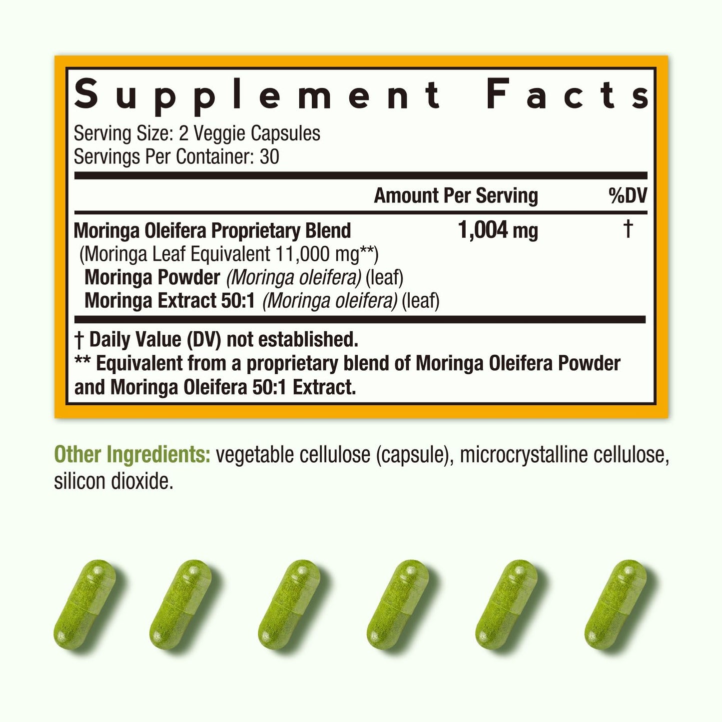 Doctor's Recipes Moringa 11,000 mg – Complete Green Superfood, Non-GMO, 60 Vegan Caps