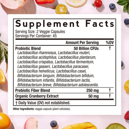 Doctor's Recipes Women's Probiotic 50B CFU - 16 Strains + Cranberry