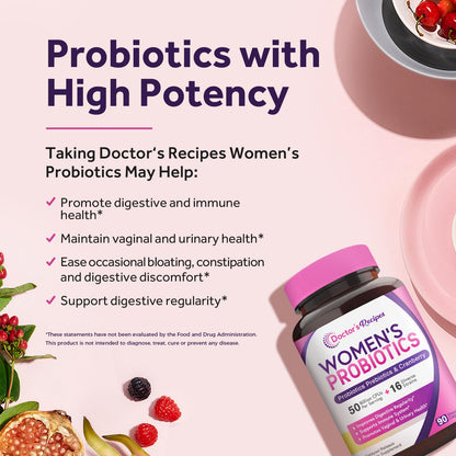 Doctor's Recipes Women's Probiotic 50B CFU - 16 Strains + Cranberry