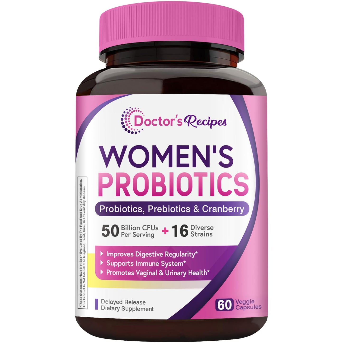 Doctor's Recipes Women’s Probiotic 50B CFU | 16 Strains, Cranberry, Vaginal & Urinary Health