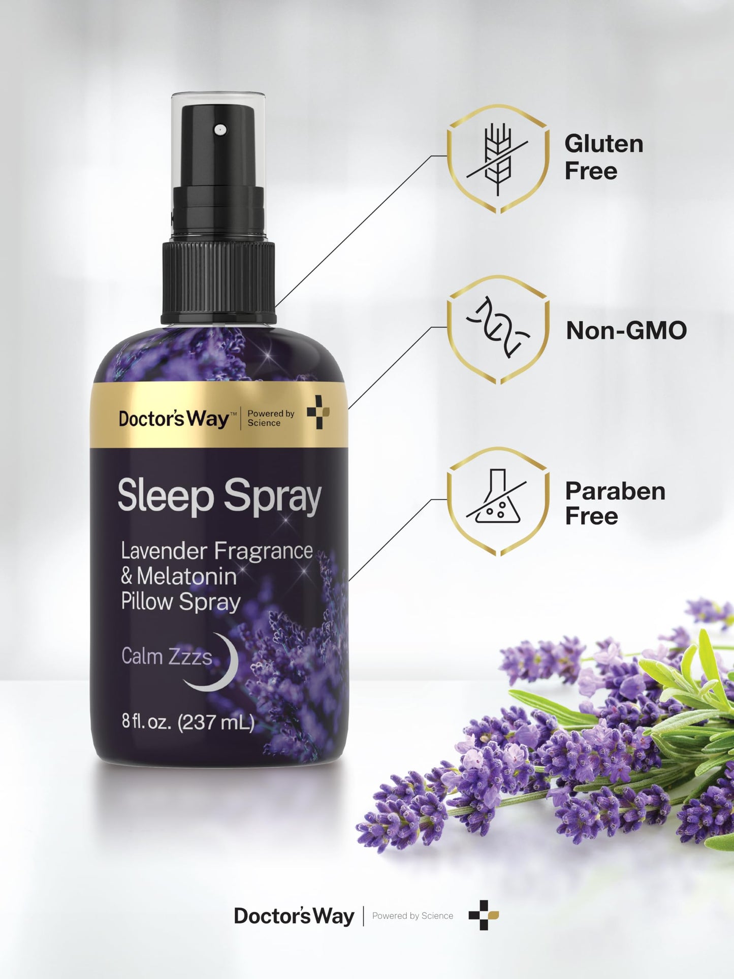 Doctor's Way Sleep Spray 8oz - 3 Pack | Lavender & Melatonin | Non-GMO, Gluten Free