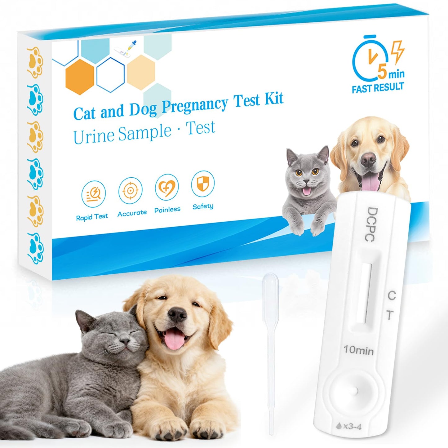 Dog & Cat Pregnancy Test Kit — At-Home Urine Test, 5-10 Min Results, 99% Accuracy