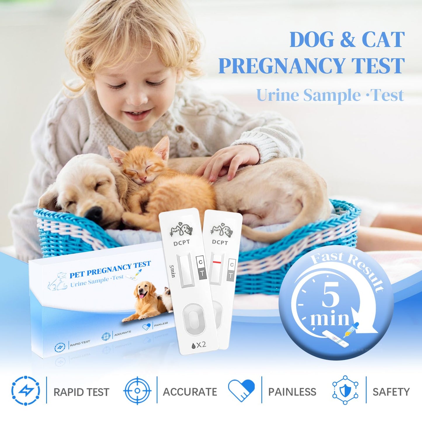 2 Pack Dog and Cat Pregnancy Test Kit – Home Urine Test, 5-Minute Results, Up to 99% Accuracy