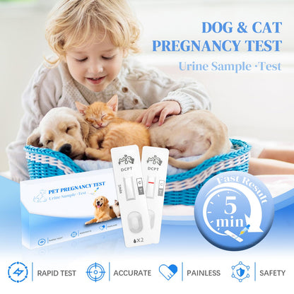 2 Pack Dog and Cat Pregnancy Test Kit – Home Urine Test, 5-Minute Results, Up to 99% Accuracy