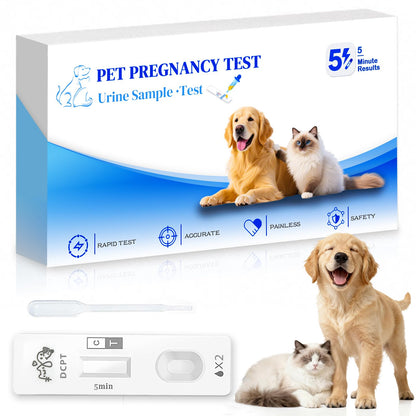 at-Home Dog & Cat Pregnancy Test Kit - 99% Accurate Urine Test for Rapid 5-Minute Results. Easy, Painless, and Reliable Home Testing Solution for Pet Owners
