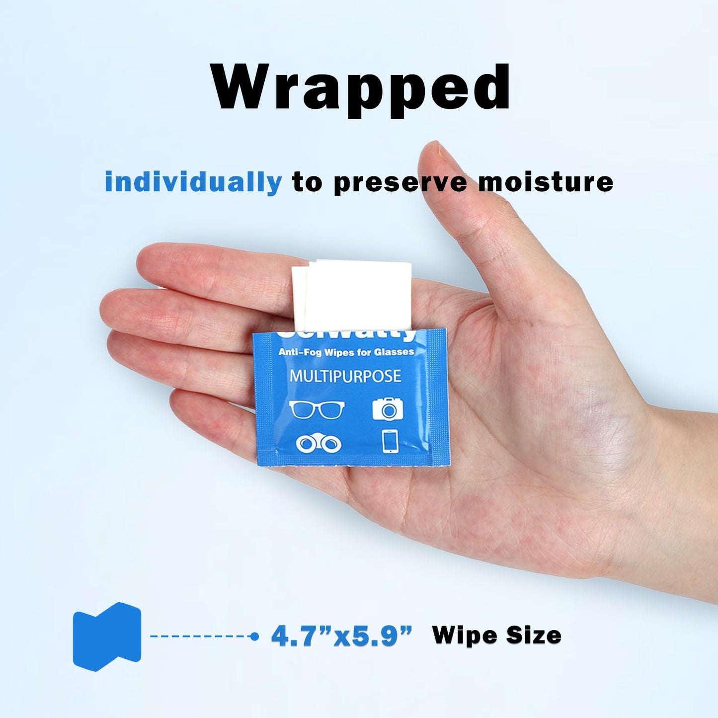 Domigard Lens Wipes for Eyeglasses – 110 Pack, Anti-Fog & Streak-Free