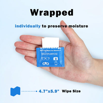 Domigard Lens Wipes for Eyeglasses – 110 Pack, Anti-Fog & Streak-Free