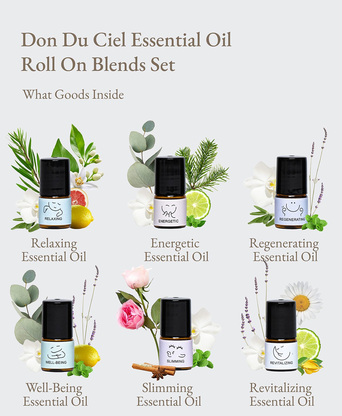 Don Du Ciel Orchid Essential Oil Roll-On Gift Set – 6 x 0.07oz