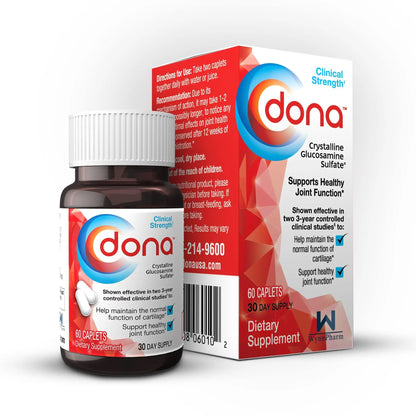 DONA Crystalline Glucosamine Sulfate 750 mg – Joint Health & Knee Comfort, 60 Count BritishVita | Premium UK Vitamins & Wellness Supplements
