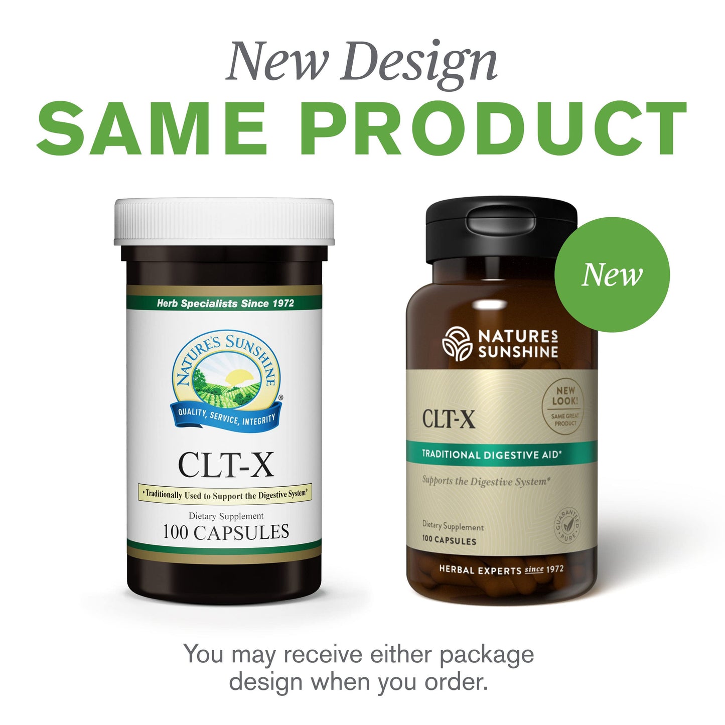 Nature's Sunshine CLT-X 100 Capsules - Natural Digestive Support with Slippery Elm Bark & Marshmallow Root