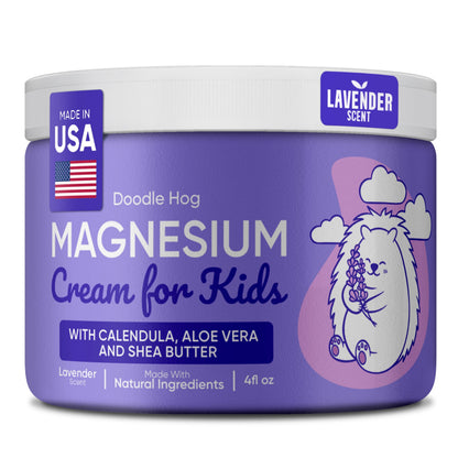 DOODLE HOG Magnesium Cream for Kids - Lavender Sleep Support (4 oz)