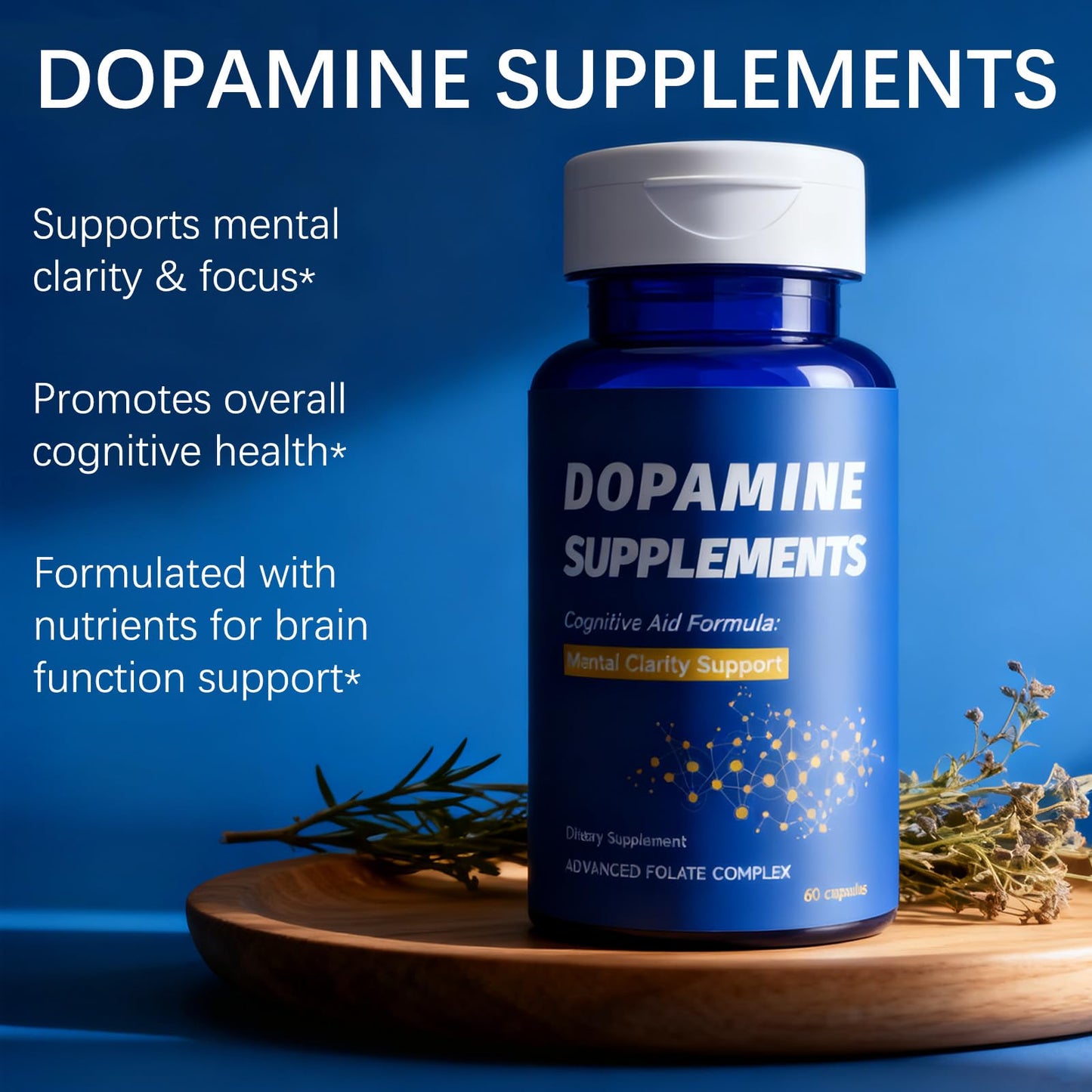 Dopamine Brain Food Supplement - Enhanced Focus, Mental Clarity & Brain Energy (60 Capsules)