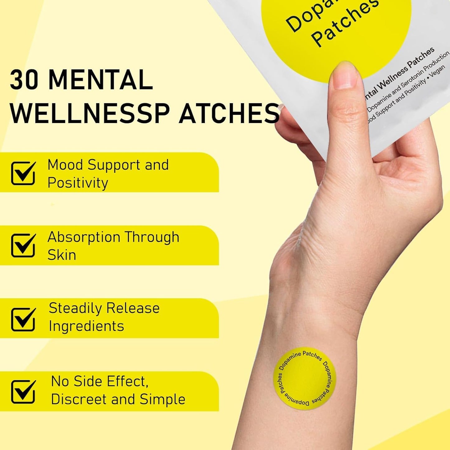 Dopamine Patches - Enhance Concentration & Emotional Stability Daily (30 Pack)