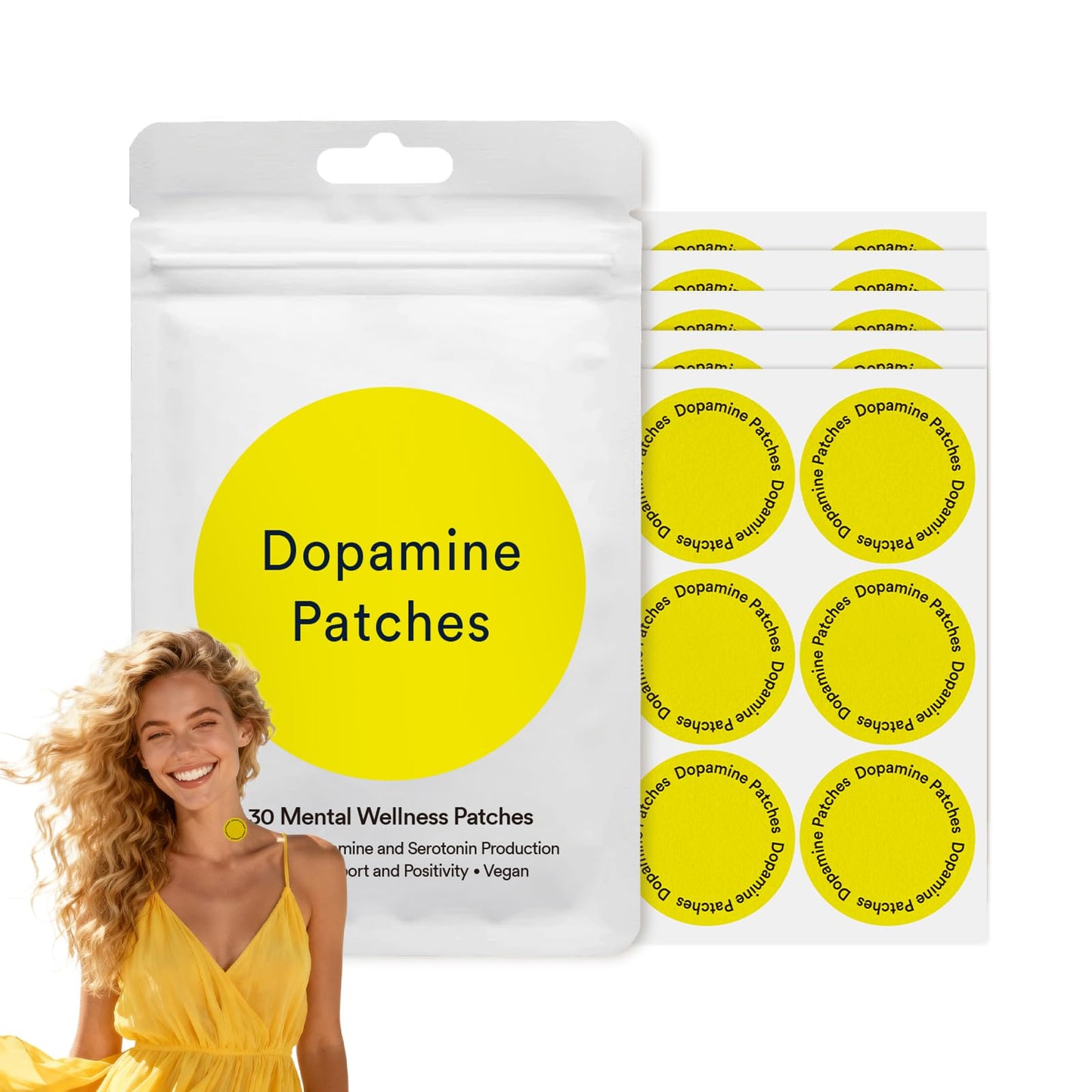 Dopamine Patches – Mood Boost & Positivity | 30 Vegan Mood Patches