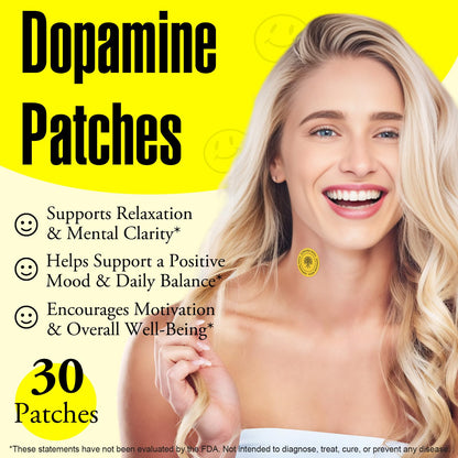 Dopamine Patches – 60Pcs Vegan Mood Boost & Daily Wellness | Plant-Based Mood Support for Men & Women