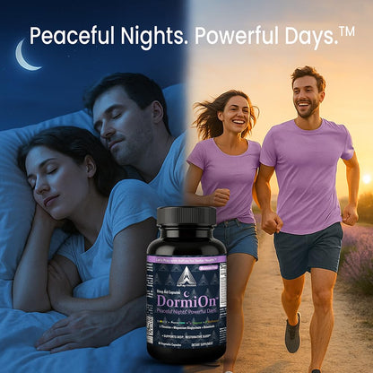 DormiOn Melatonin-Free Sleep Aid for Adults – 10-in-1 Deep Sleep Blend | Sleeproot Valerian, PharmaGABA, Shoden Ashwagandha | 60 Caps