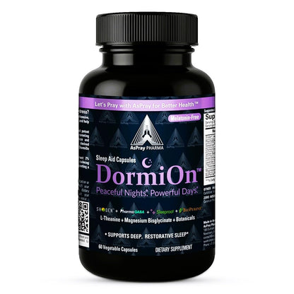 DormiOn Melatonin-Free Sleep Aid for Adults – 10-in-1 Deep Sleep Blend | Sleeproot Valerian, PharmaGABA, Shoden Ashwagandha | 60 Caps