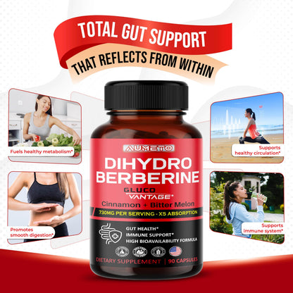 8 in 1 Dihydroberberine Supplement – Digestive Support & Immunity (90 Count)