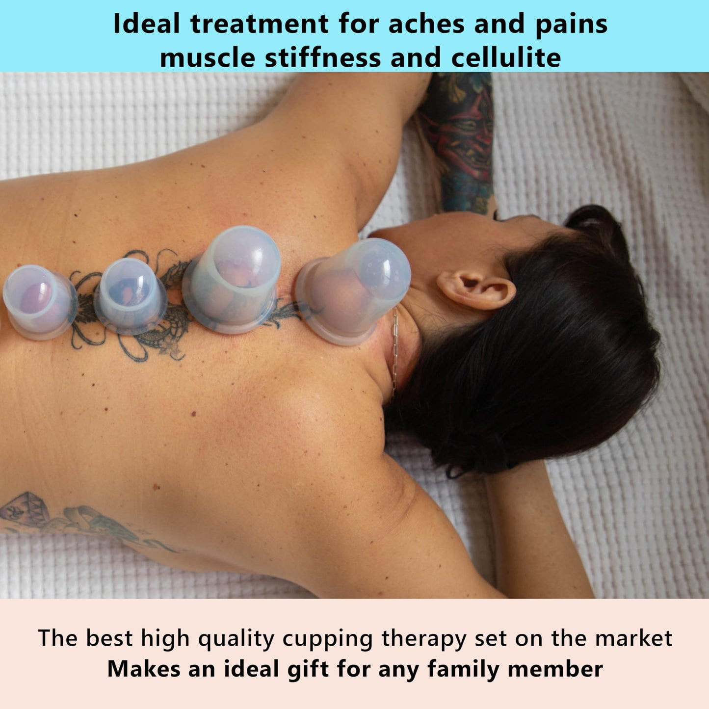 DoSensePro Cupping Kit - Silicone Massage Therapy Cups (4 cups: 2 XL & 2 L)