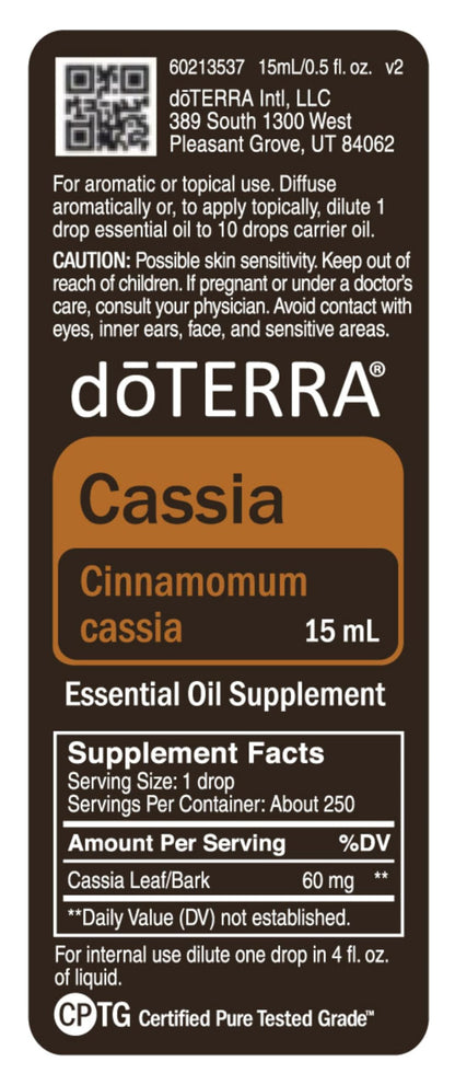 doTERRA Cassia Essential Oil 15 mL – Warming Spice for Diffusing & Cooking