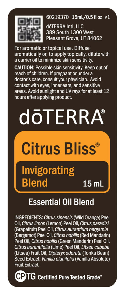 doTERRA Citrus Bliss Essential Oil Invigorating Blend 15 ml