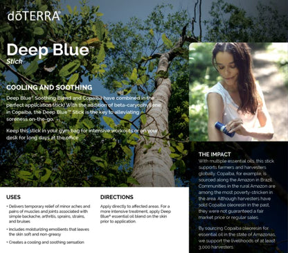 doTERRA Deep Blue Stick - 2 Pack | Fast-Acting Soothing Relief