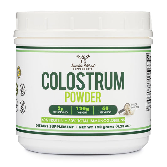 Double Wood Colostrum Powder - Immune & Gut Health Support (120g, 60-Day Supply) BritishVita | Premium UK Vitamins & Wellness Supplements