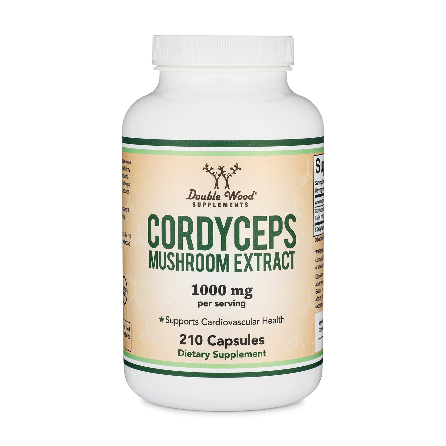 Cordyceps Capsules 210 Count | 1,000mg | 7% Polysaccharides | Double Wood