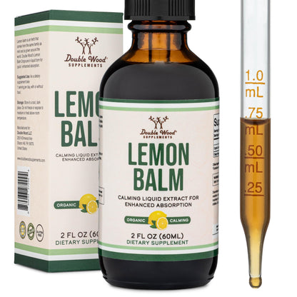 Organic Lemon Balm Tincture 590mg – Digestion & Relaxation, 2 oz | 120 Servings