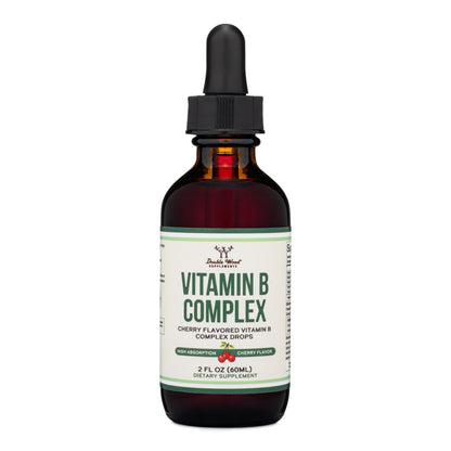 Double Wood Liquid Vitamin B Complex – 2 Month Supply | Max Absorption | Cherry
