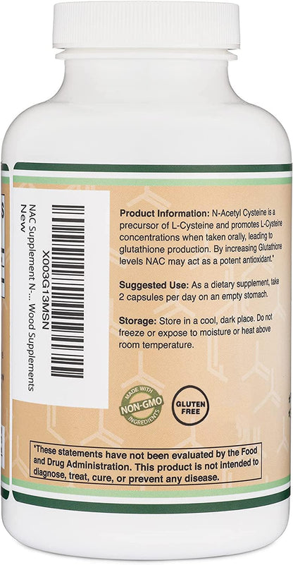 NAC N-Acetyl Cysteine 1000mg - 210 Capsules | Double Wood