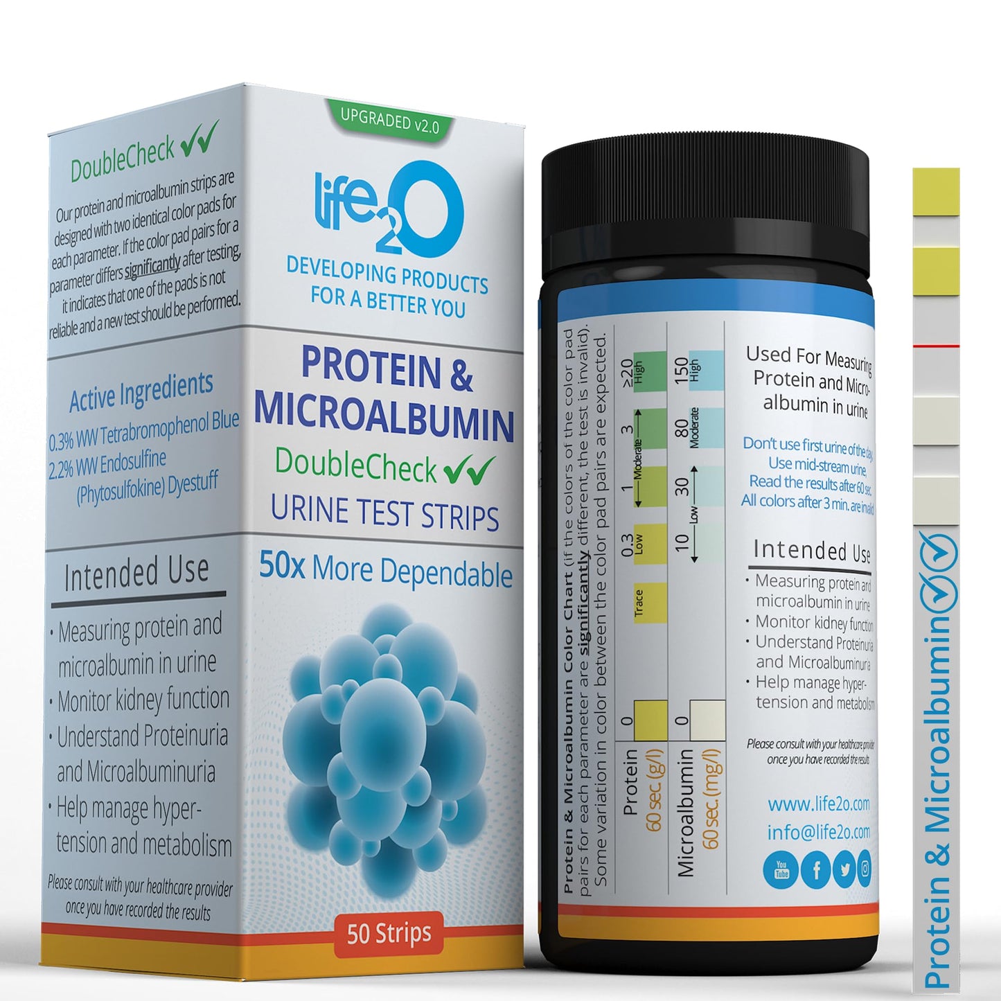 DoubleCheck Protein & Microalbumin Urine Test Strips (50ct) – Preeclampsia & Kidney Health