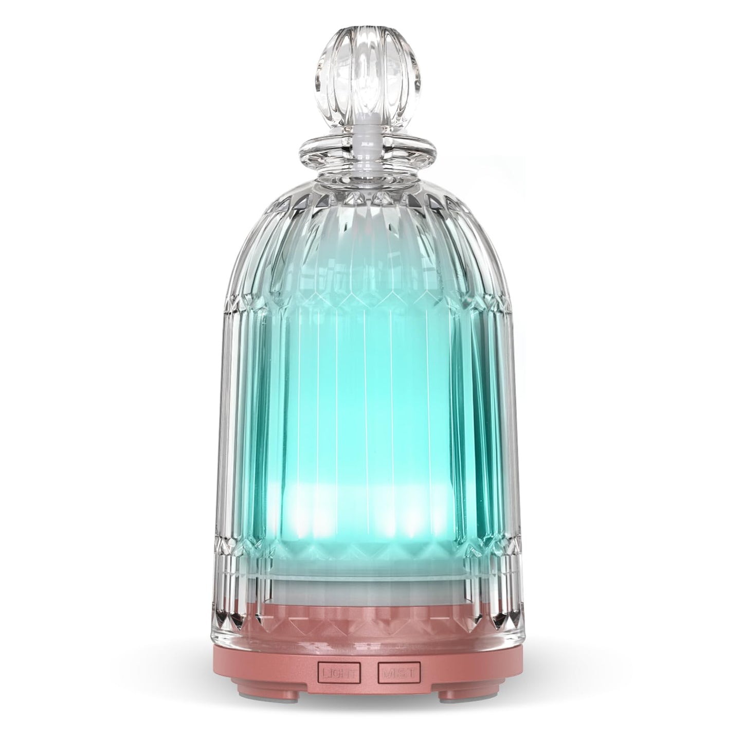 DOUDING 120ml Glass Essential Oil Diffuser | Auto Shut-Off, 7-Color LED | Bronze Base