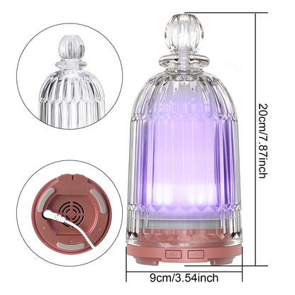 DOUDING 120ml Glass Essential Oil Diffuser | Auto Shut-Off, 7-Color LED | Bronze Base