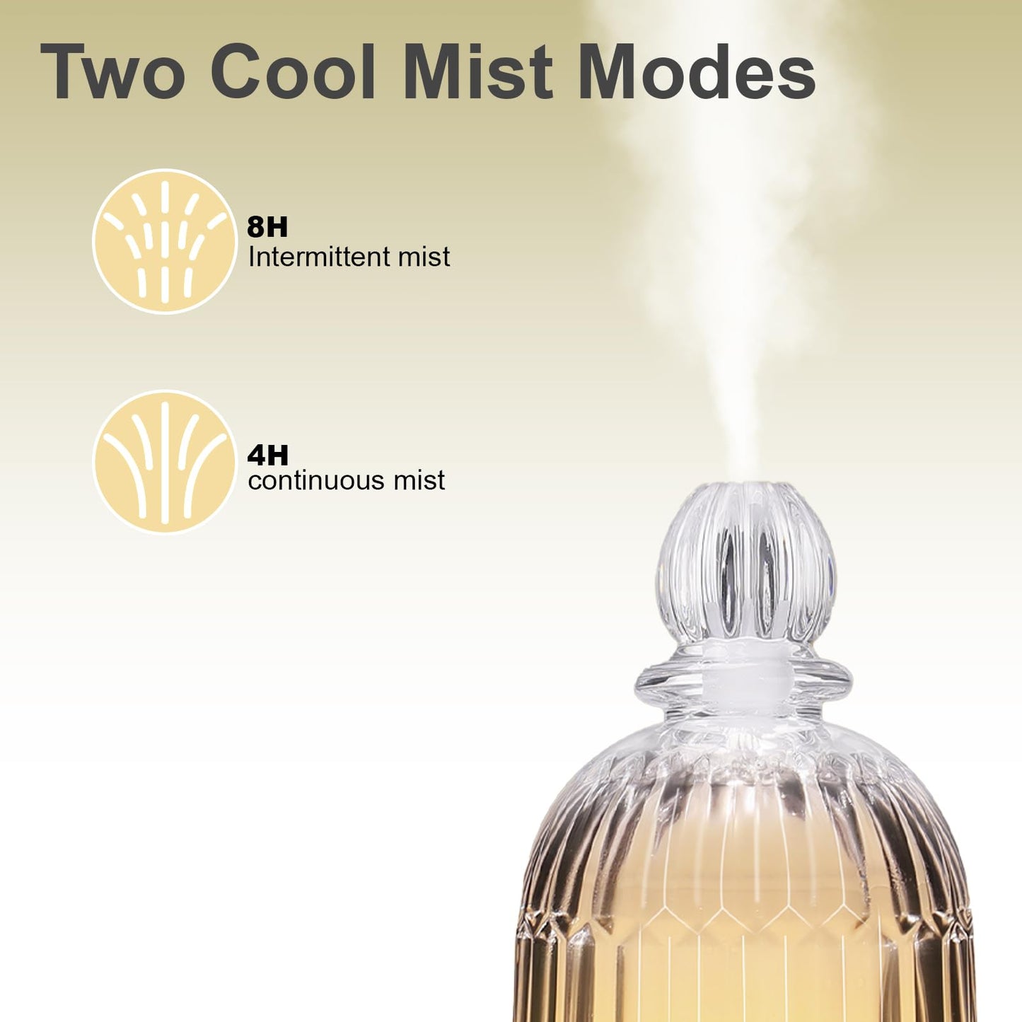 DOUDING 120ml Glass Essential Oil Diffuser | Auto Shut-Off, 7-Color LED | Bronze Base