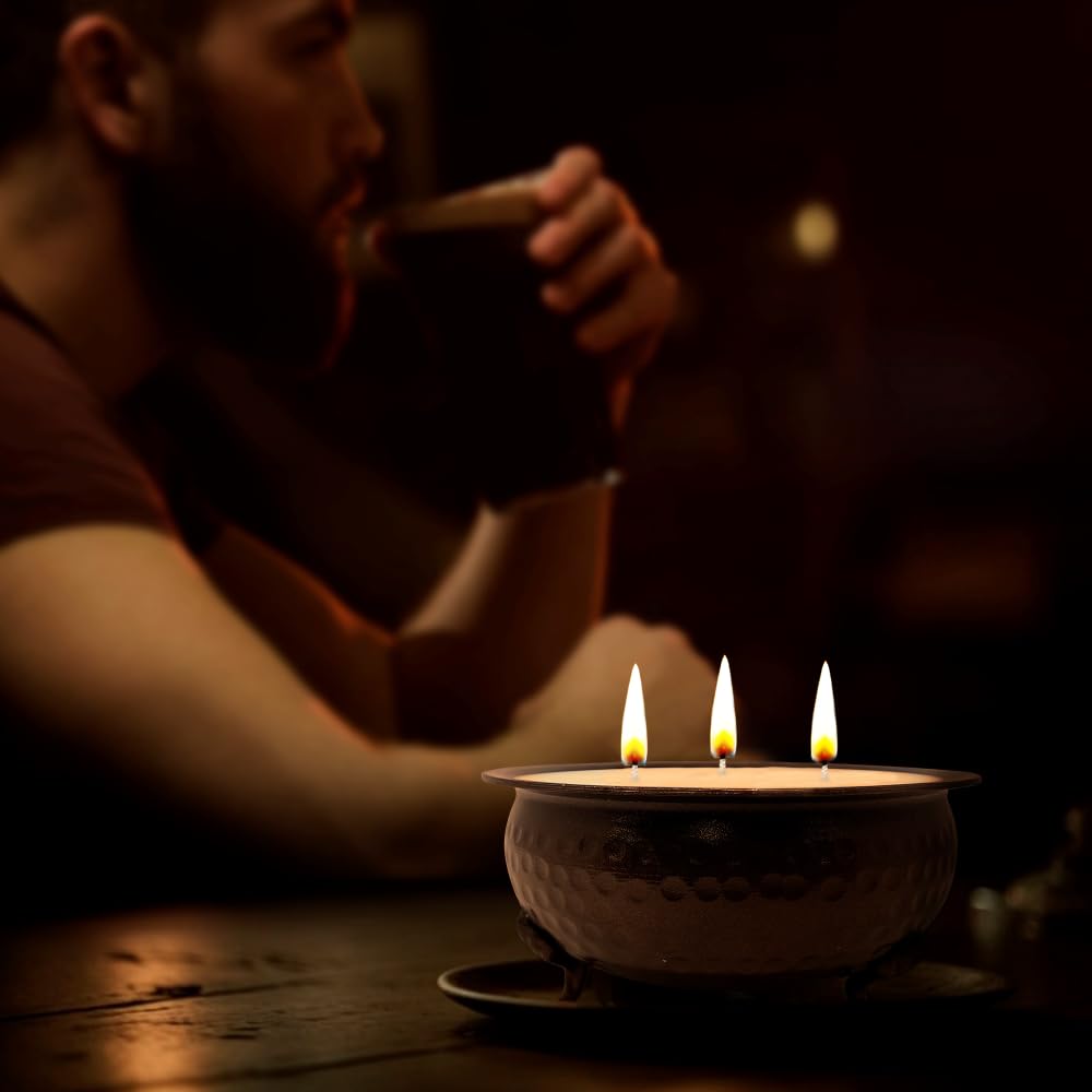 Dough Bowl Candle Co. Mahogany Teakwood 3-Wick Scented Candle – Men Cave